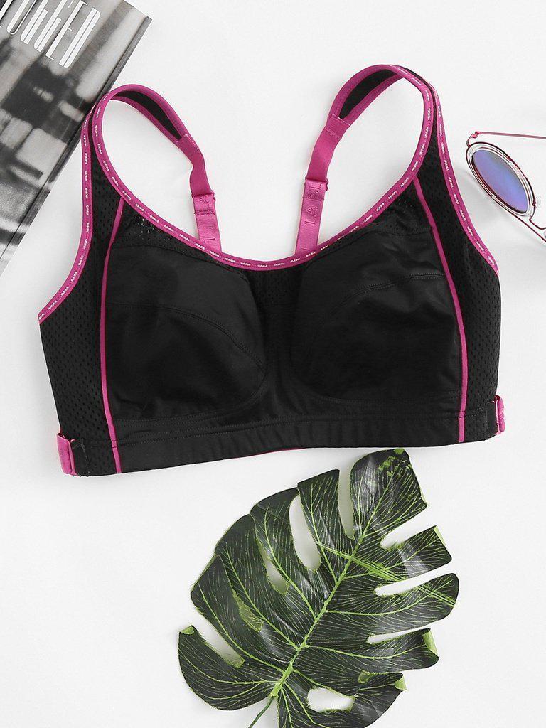 Contrast Piping Sports Bra-sportswear-Des Mess