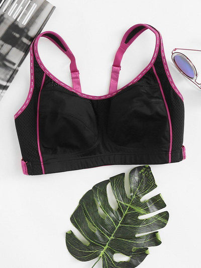 Contrast Piping Sports Bra-sportswear-Des Mess