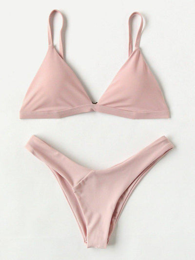High Leg Triangle Bikini Set-swimwear-Des Mess