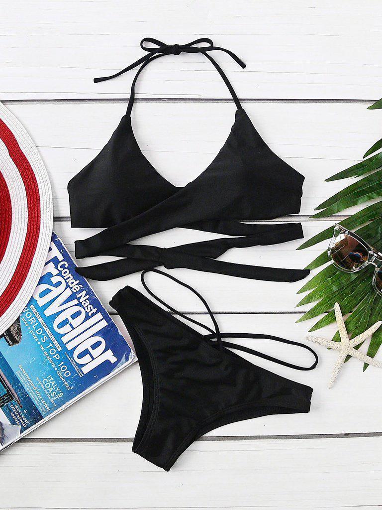 Halter Wrap Bikini Set--Des Mess