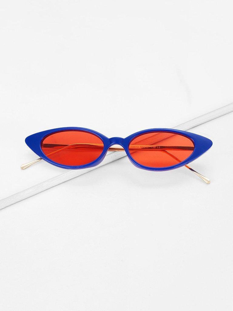 Cat Eye Metal Temple Sunglasses-accessories-Des Mess