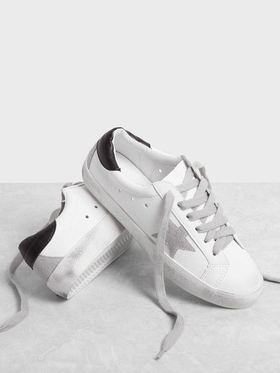 Star Patch Lace Up Splice Sneakers-shoes-Des Mess