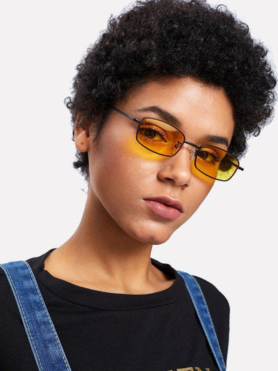 Minimalist Rectangle Lens Sunglasses-accessories-Des Mess
