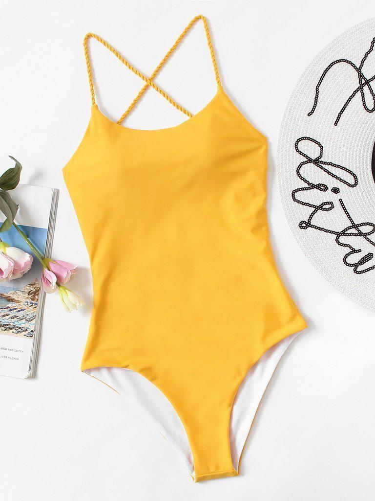 Criss Cross Open Back Swimsuit-swimwear-Des Mess