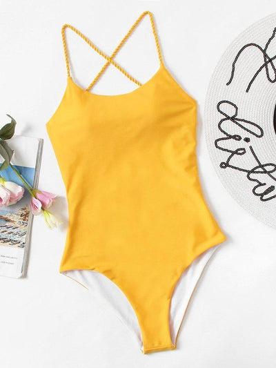 Criss Cross Open Back Swimsuit-swimwear-Des Mess