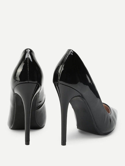 Stiletto Pointed Toe PU Heels-shoes-Des Mess