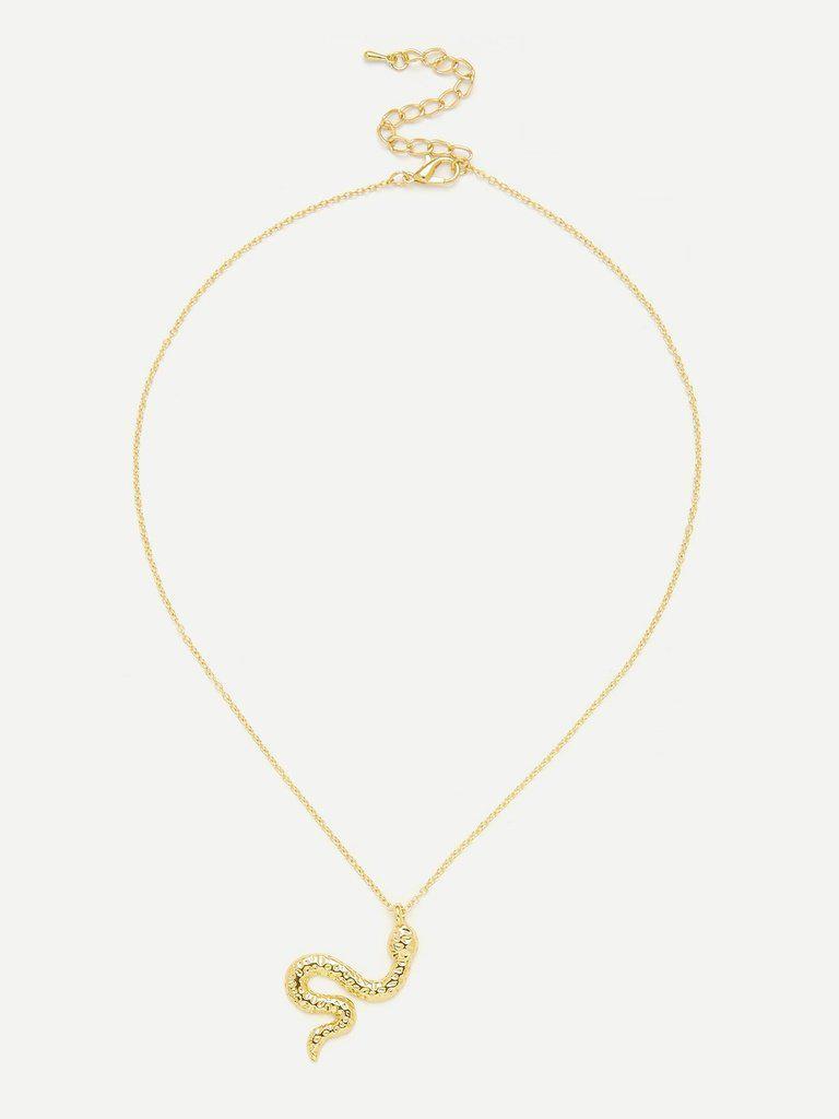 Metal Snake Pendant Chain Necklace-jewelry-Des Mess