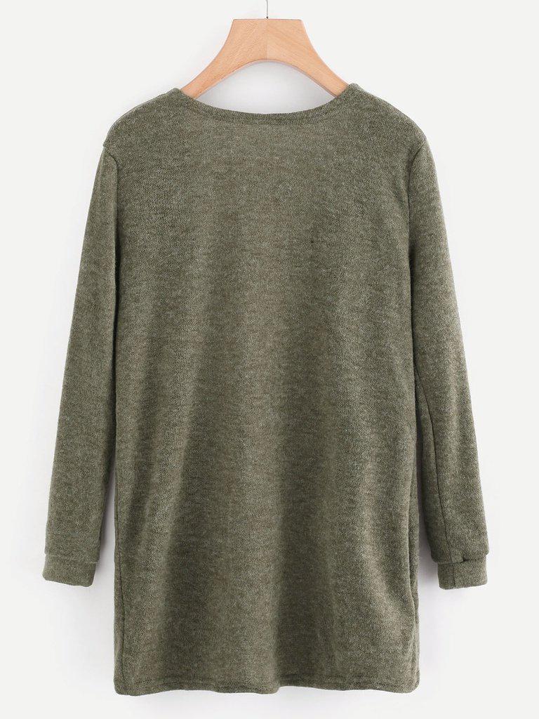 Open Front Cardigan With Pockets-outerwear-Des Mess