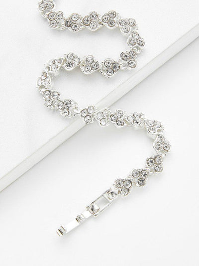 Rhinestone Embellished Chain Bracelet--Des Mess