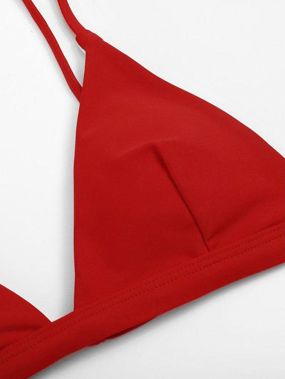Adjustable Strap Triangle Bikini Set-swimwear-Des Mess