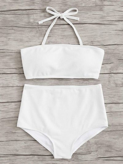 High Waist Halter Bikini Set--Des Mess