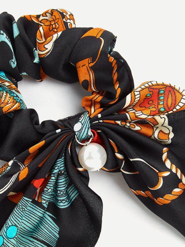 Knot Design Hair Tie With Faux Pearl-hair-Des Mess