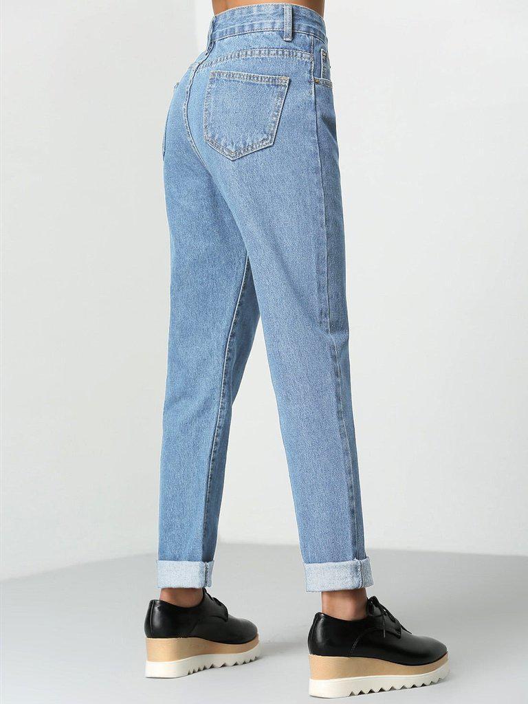 Rolled Up Mom Jeans-bottom-Des Mess