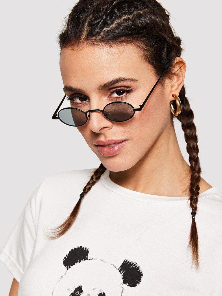 Metal Frame Oval Sunglasses-accessories-Des Mess