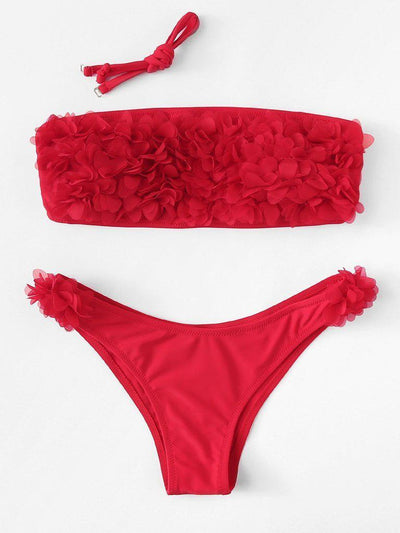 Flower Appliques Bikini Set-swimwear-Des Mess