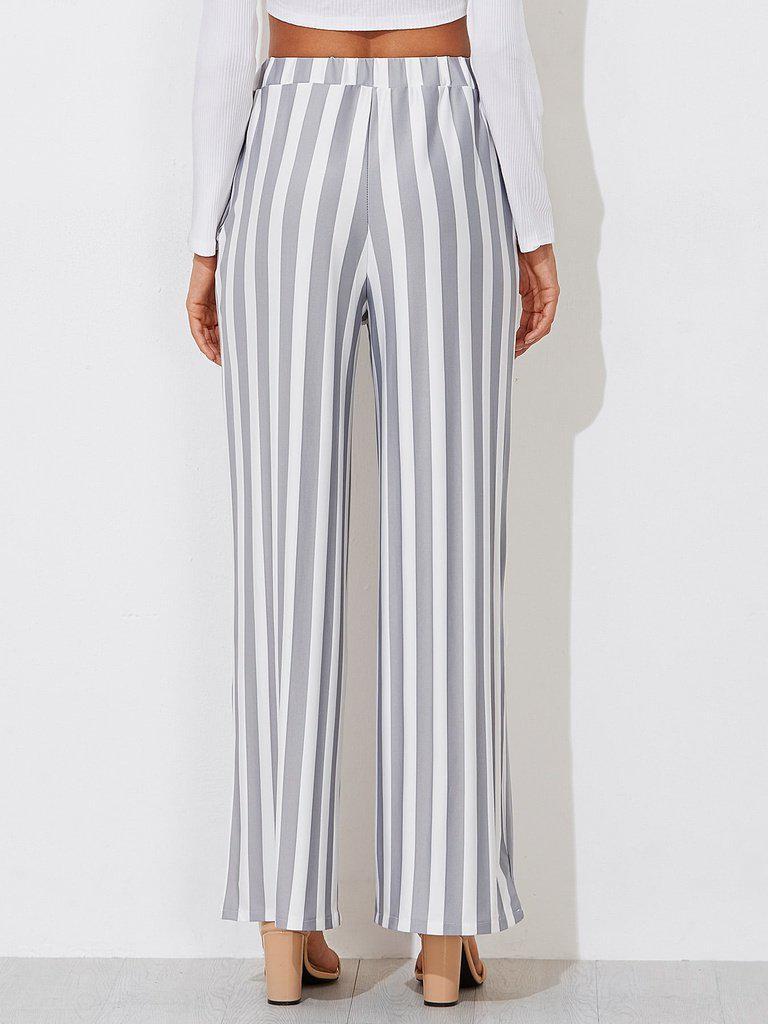 Block Striped Wide Leg Pants-bottom-Des Mess