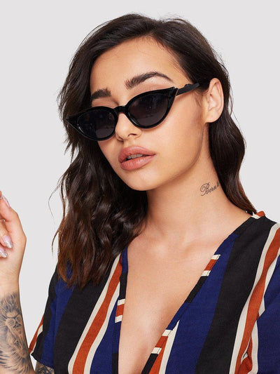 Cat Eye Flat Lens Sunglasses-accessories-Des Mess