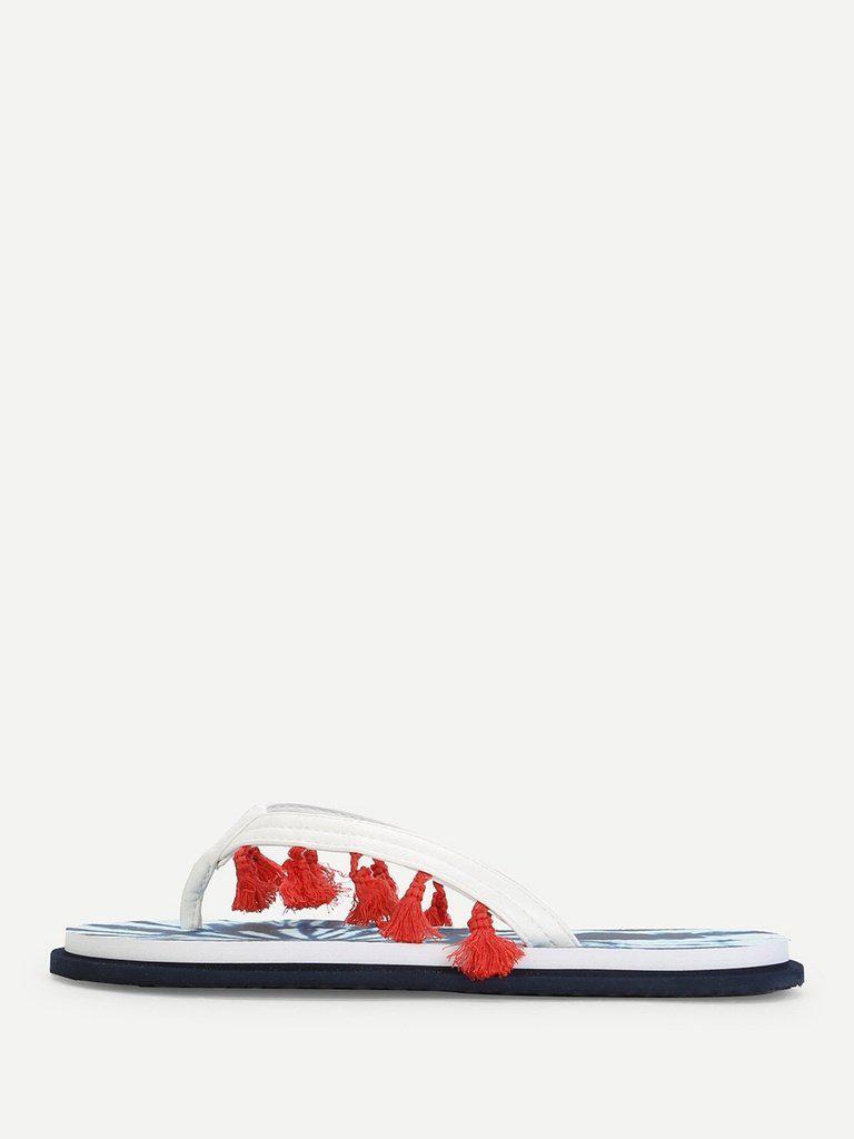 Tassel Detail Flip Flops-shoes-Des Mess