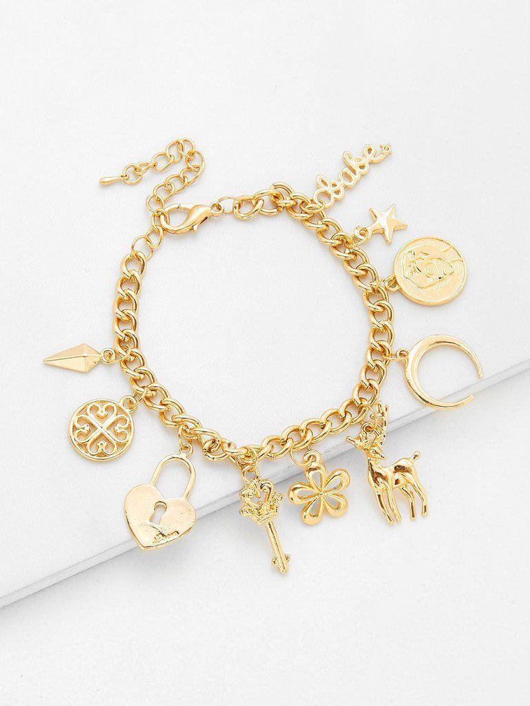 Multi Charm Chain Bracelet-jewelry-Des Mess