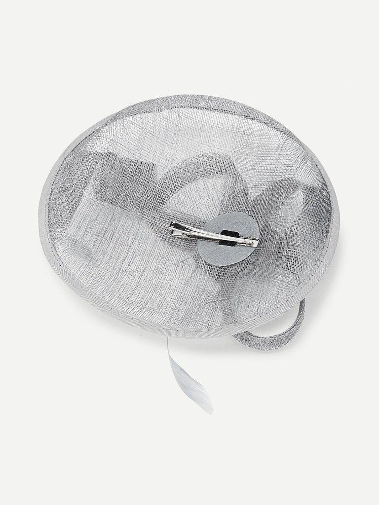 Feather Detail Pillarbox Fascinator Hat-hair-Des Mess