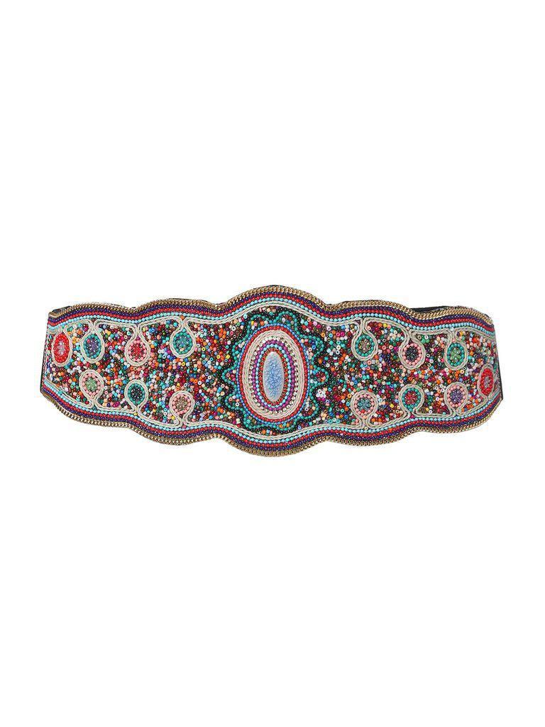 Beaded Design Elastic Belt-accessories-Des Mess