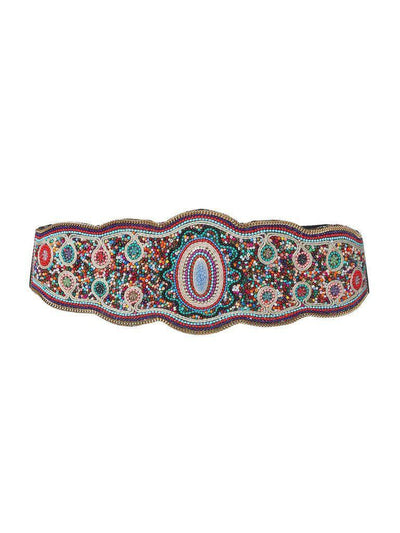 Beaded Design Elastic Belt-accessories-Des Mess