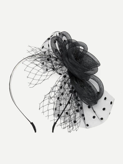 Polka Dot & Net Detail Hair Fascinator-hair-Des Mess