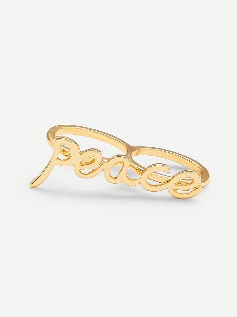 Slogan Design Linked Ring-jewelry-Des Mess