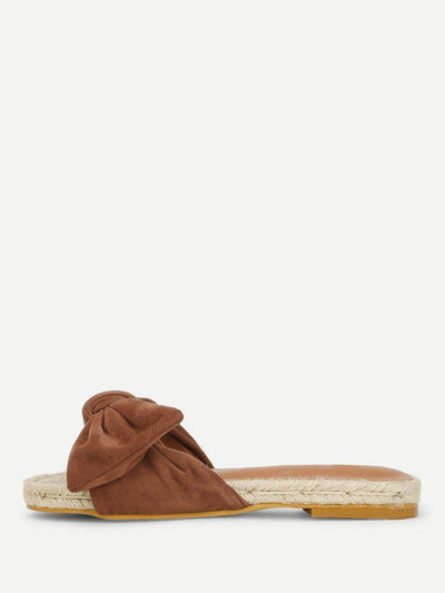 Bow Decorated Espadrille Flat Sandals-shoes-Des Mess
