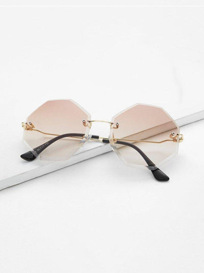 Tinted Lens Rimless Sunglasses-accessories-Des Mess