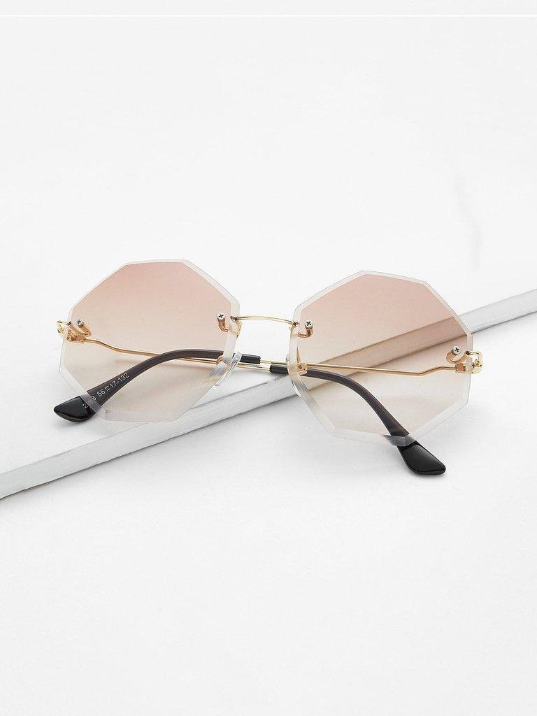 Tinted Lens Rimless Sunglasses-accessories-Des Mess