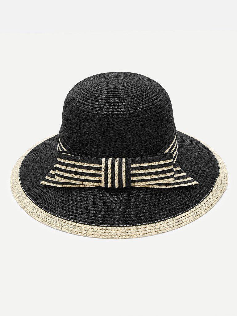 Striped Band Straw Hat--Des Mess