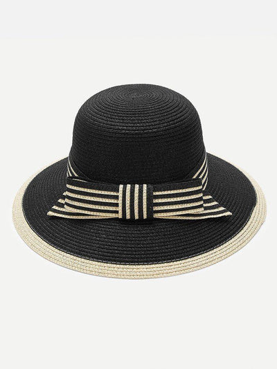Striped Band Straw Hat--Des Mess