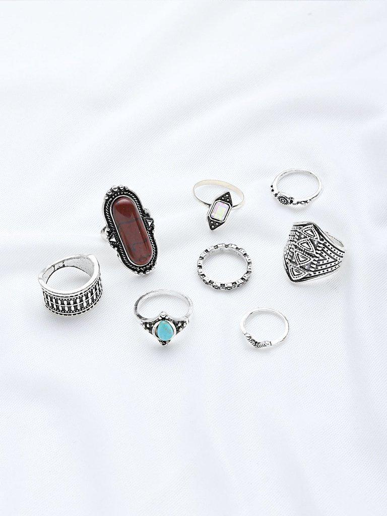 Gemstone Design Ring Set-jewelry-Des Mess