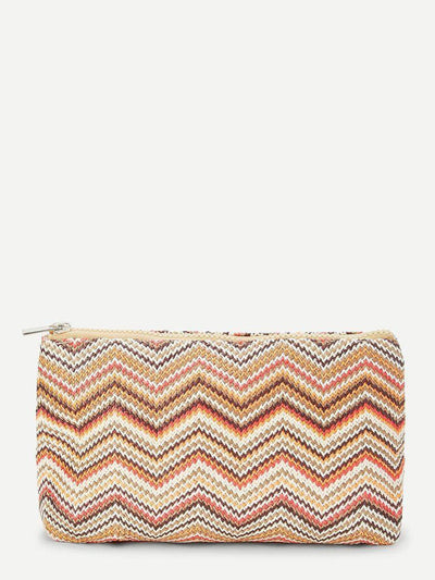 Zig Zag Woven Makeup Bag-makeup-Des Mess