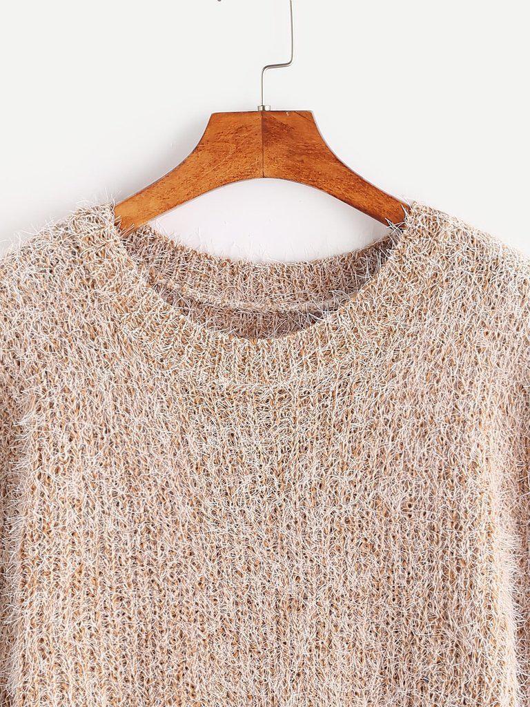 Fuzzy Chunky Knit Sweater-outerwear-Des Mess