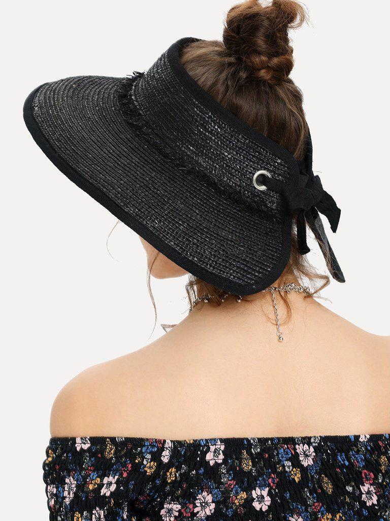 Roll Up Straw Visor Hat-accessories-Des Mess