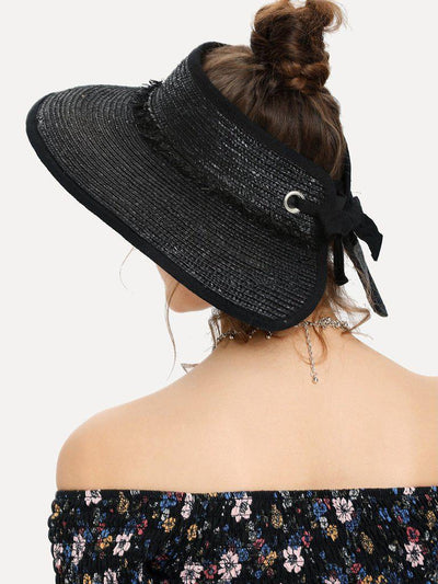 Roll Up Straw Visor Hat-accessories-Des Mess