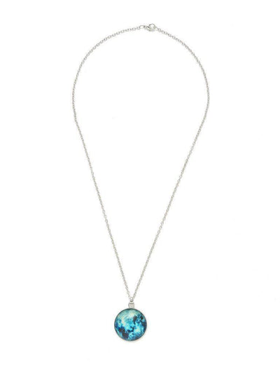 Luminous Round Pendant Link Necklace-jewelry-Des Mess