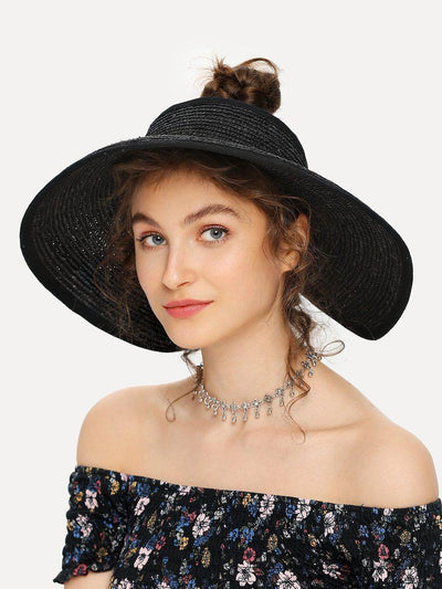 Roll Up Straw Visor Hat-accessories-Des Mess