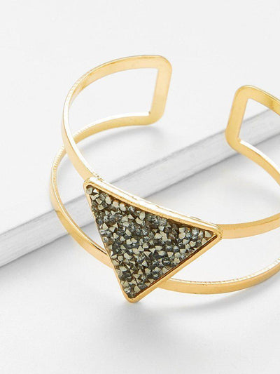 Glitter Stone Open Cuff Bangle--Des Mess