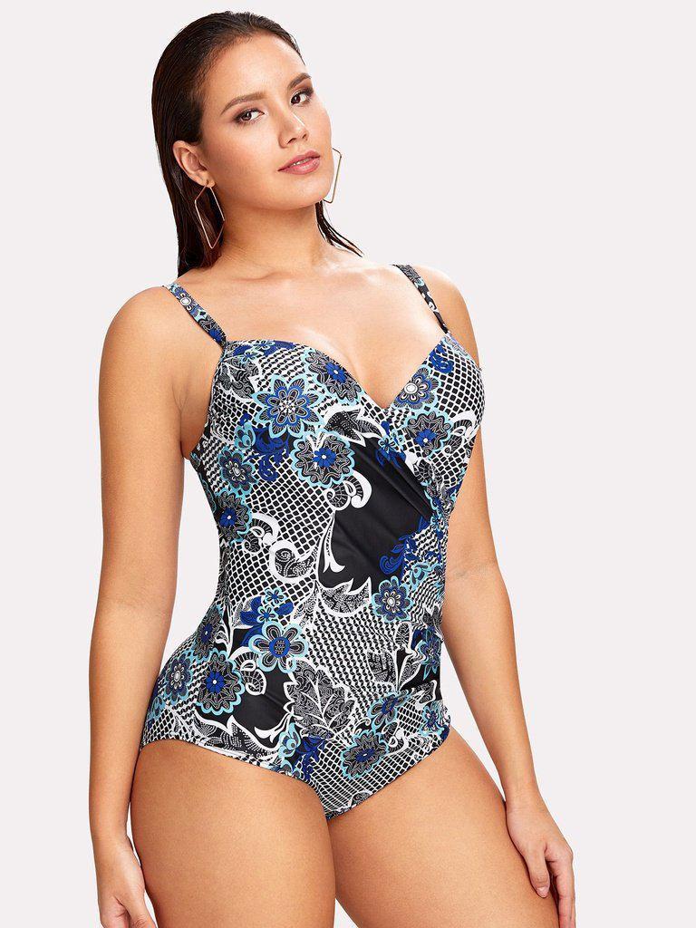 Flower Print Swimsuit-swimwear-Des Mess
