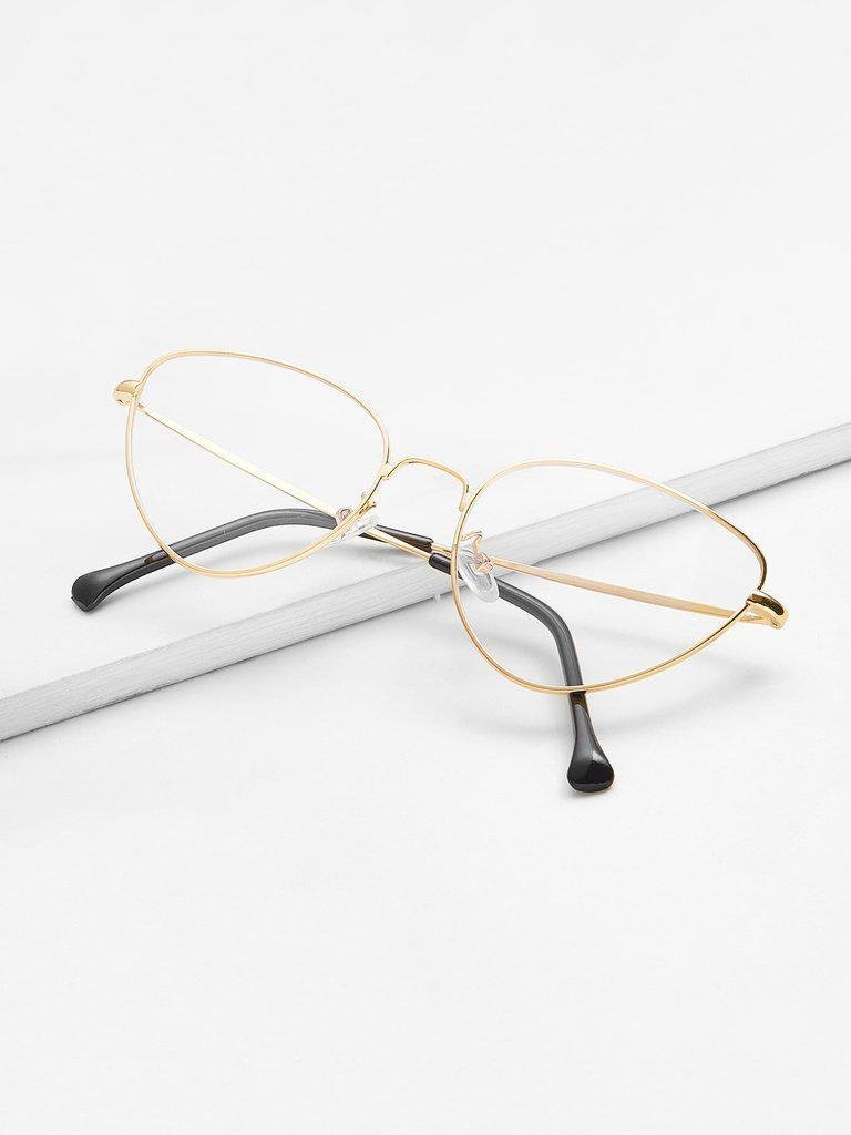 Cat Eye Metal Frame Glasses-accessories-Des Mess