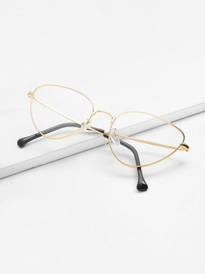 Cat Eye Metal Frame Glasses-accessories-Des Mess
