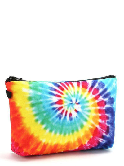 Rainbow Spiral Tie Dye Makeup Bag-makeup-Des Mess