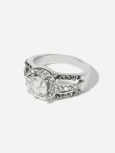Rhinestone Decorated Layered Ring-jewelry-Des Mess