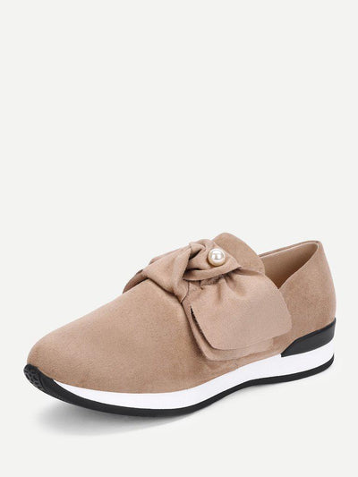 Bow Decorated Low Top Sneakers-shoes-Des Mess