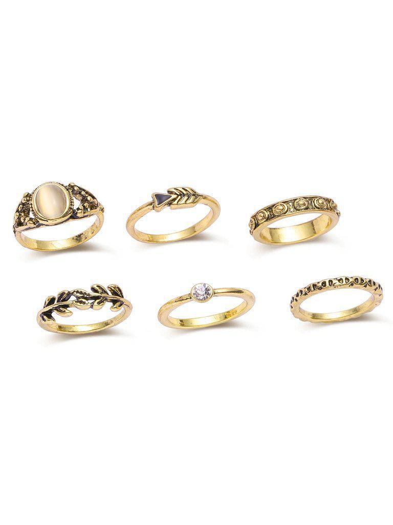 Gold Leaf Shaped Ring Set-jewelry-Des Mess