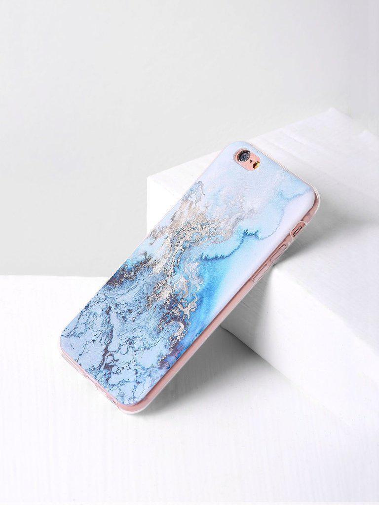 Blue Marble Print iPhone Case-others-Des Mess