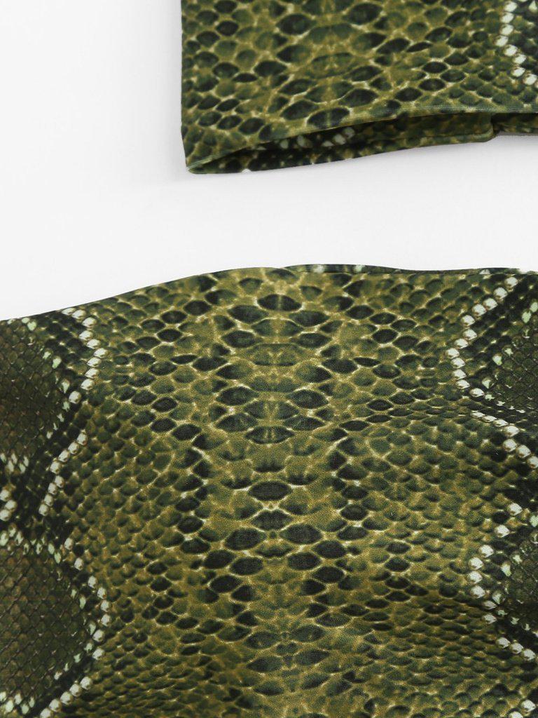 Snakeskin Pattern Bikini Set With Choker-swimwear-Des Mess